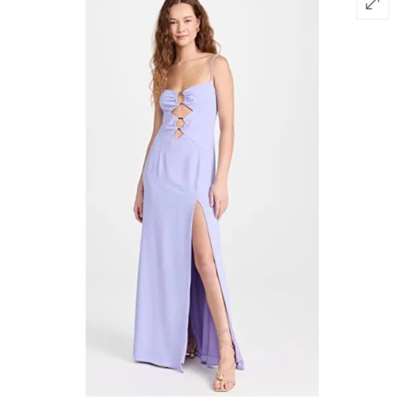 Rumer flocked‎ maxi dress lavender large NWT - Picture 1 of 5